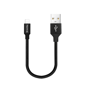 Кабель USB Lightning ColorWay CW-CBUL048-BK 2,4A 0,25м чорний
