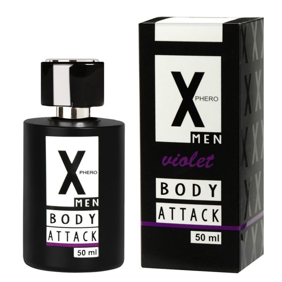 Чоловічі парфуми з феромонами  - Aurora X Phero Men Body Attack Violet, 50 мл | Зображення 2