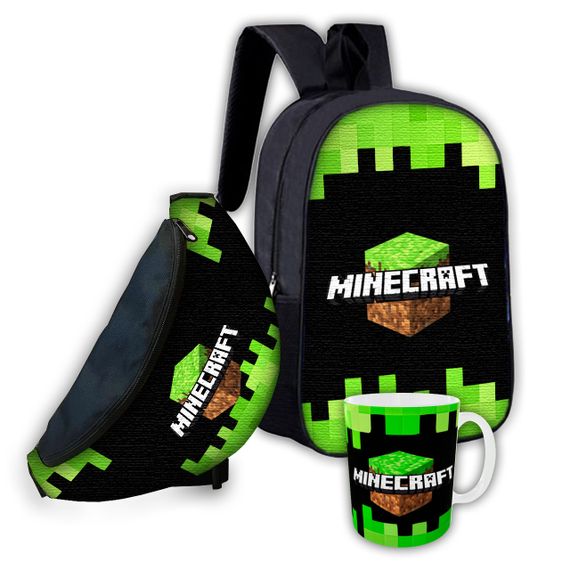 Набір дитячий Майнкрафт «Minecraft» рюкзак 36х27см сумка-бананка, кружка з принтом для хлопчика (01658)