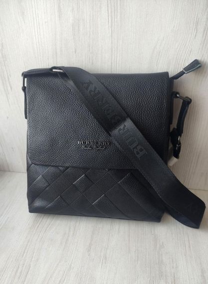 Чоловічі шкіряні сумки Burberry клапан чорний