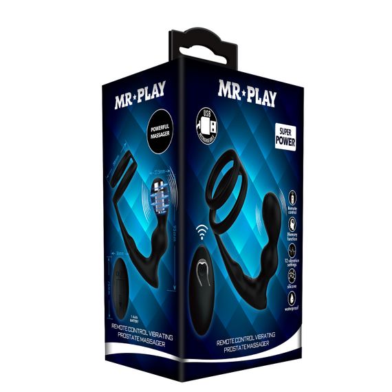 Анальна пробка з ерекційним кільцем - Mr Play Remote Control Vibrating Prostate Massager