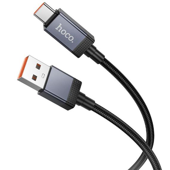 Дата кабель Hoco X118 Generous with display USB to Type-C 5A (1m) Black | Зображення 1
