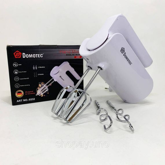 Двухвенчиковый миксер для кухни Domotec, Надежный небольшой миксер для кухни Ручной мешалка WP-14 | Зображення 3