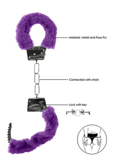 Наручники - Ouch! Beginner's Handcuffs Furry Purple Sex Aura | Зображення 2