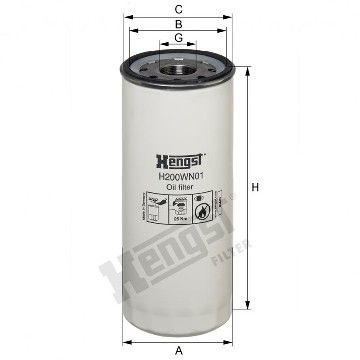 Фильтр масляный Volvo Truck, Hengst, H200WN01,