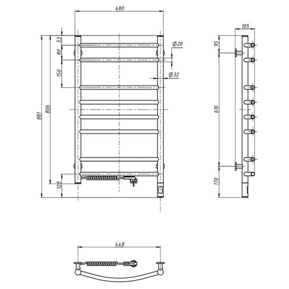 Сушарка для рушників Navin Камелія 480x800 (12-207133-4880) | Зображення 3