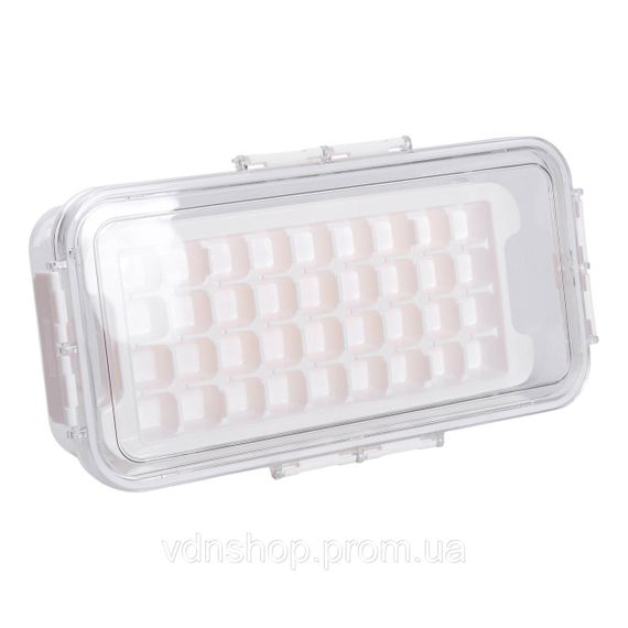 Контейнер для заморозки льоду з кришкою 72 відсіку 30.5х16х7.5 см харчовий контейнер пластиковий Бежевий HP-27-9 | Зображення 4