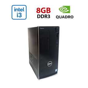 ПК Dell Inspirion 3650 / Intel Core i3-6100 (2 (4) ядра по 3.7 GHz) / 8 GB DDR3 / 256 GB SSD / nVidia Quadro P400, 2 GB GDDR5, 64-bit / Wi-Fi+Bluetooth / DVD / Win 10 Home Lic б/в