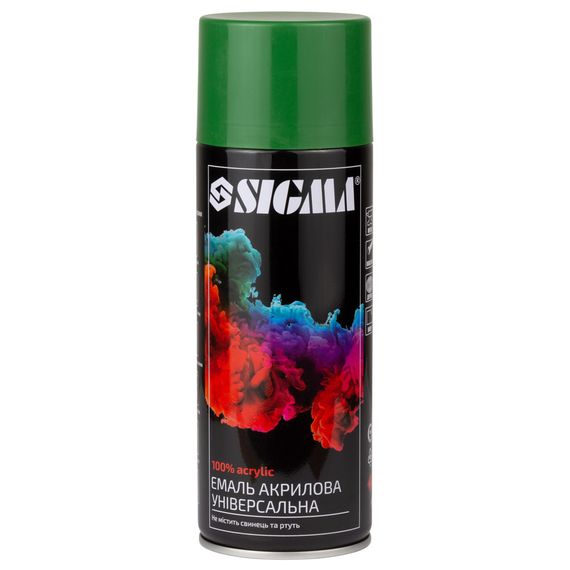 Емаль аерозольна акрилова 400мл Ral 6002 оливково-зелений глянець Sigma (2737231)
