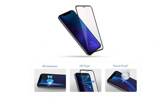 Защитное стекло 2E для Apple iPhone 12(5.4&quot;) Mini, 2.5D FCFG,(2 Pack), black border (2E-IP-IP5.4-LT-BB-2IN1) | Зображення 2