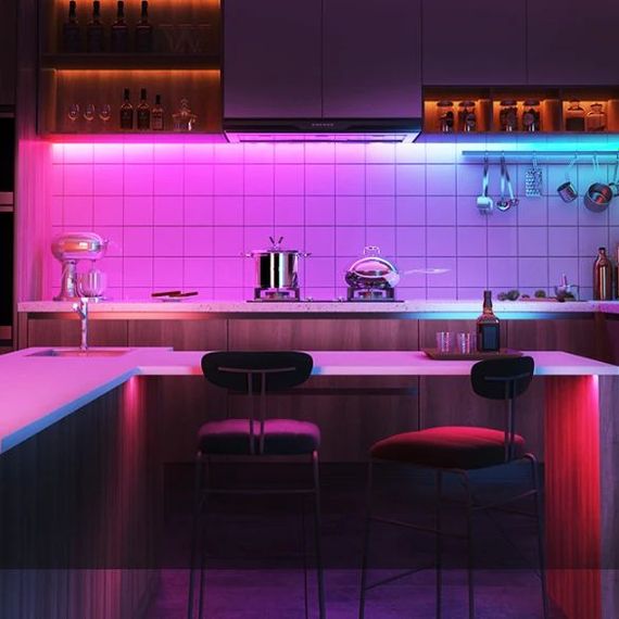 Стрічка світлодіодна Govee  розумна H618A RGBIC Basic Wi-Fi + Bluetooth LED Strip Light 5м Білий (H618A3D1) | Зображення 9