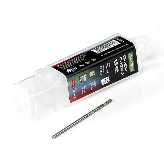 Свердло для металу HSS/M2 (6542) Ø 1,5 мм (тубус, кратність10 шт.) PRO APRO 8306611 | Зображення 1