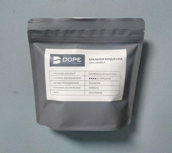 Кава зернова Dope 100% арабіка Бразилія Моджана, 250 грам