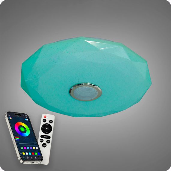 Люстра світлодіодна 517 Dlight RGB з пультом і  колонкою 80Вт Білий (02157) | Зображення 4
