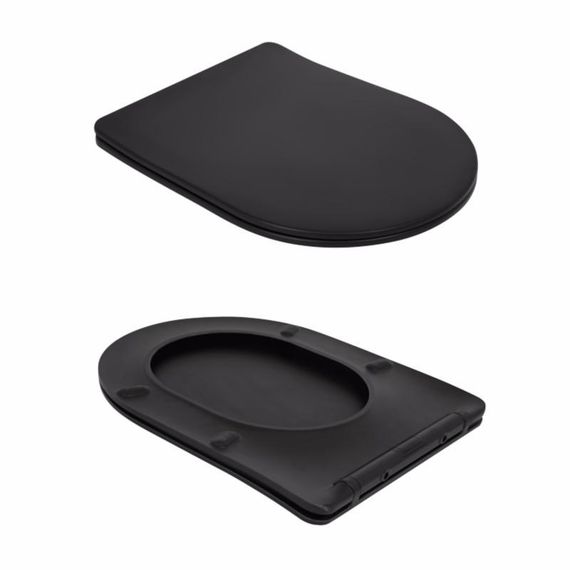 Унітаз підлоговий Qtap Robin Ultra Quiet безобідковий із сидінням Soft-Close MATT BLACK QT13226083AMB | Зображення 7