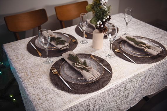 Скатертина Ardesto Shine 120х140см, 100% поліестер, золотистий (ART07SG) | Зображення 4