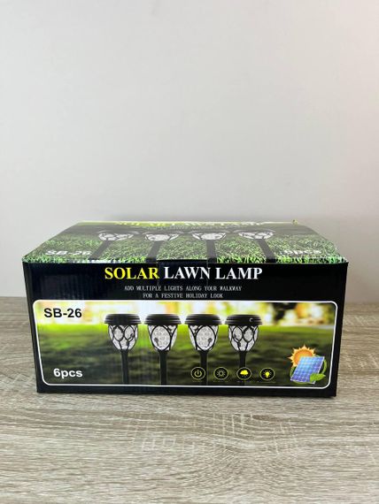 Садові світильники на сонячній батареї Solar Lawn Lamp SB-26 6 шт LED ліхтарі для доріжок та газону Чорний | Зображення 6