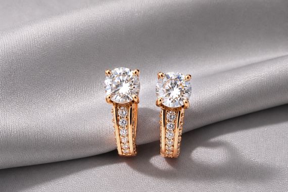 Серьги из красного золота S-0396 | Зображення 3