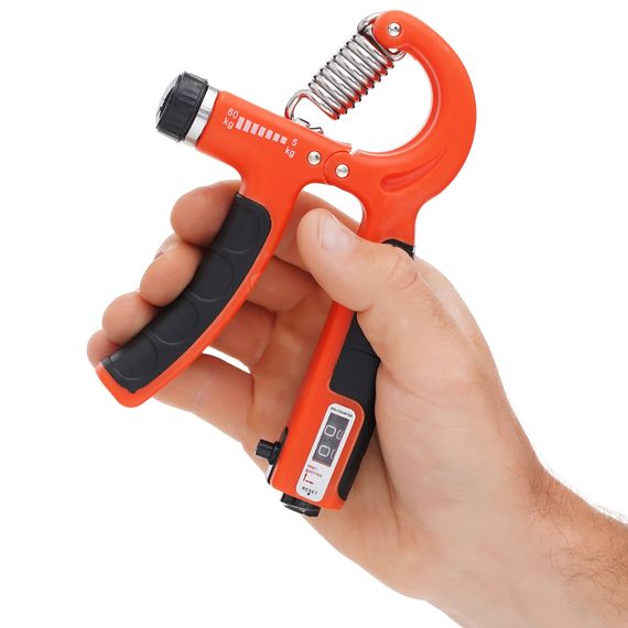 Еспандер кистьовий Cornix 5-60 кг з регульованим навантаженням та лічильником XR-0265 Orange/Black | Зображення 1