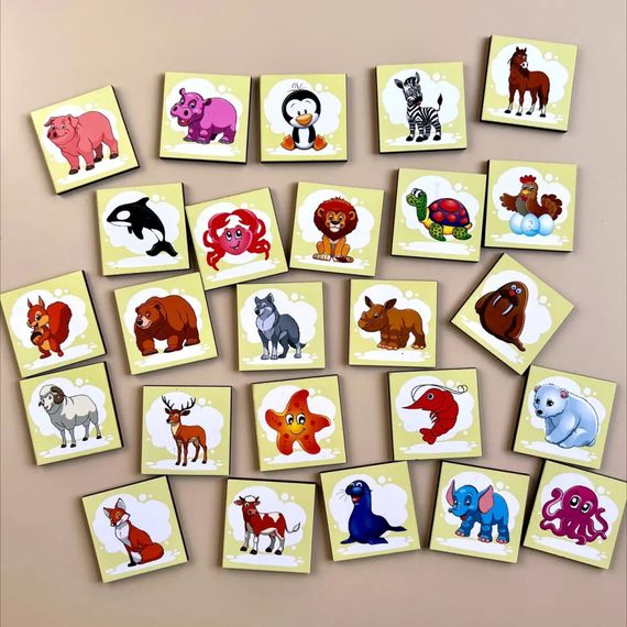 Деревянный пазл-вкладыш "Ассоциации - виды животных" Ubumblebees (ПСД133) PSD133, 25 плашек | Зображення 1