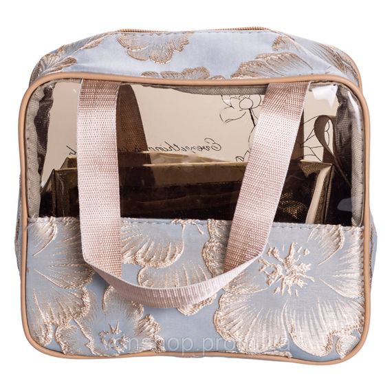 Набір прозорих жіночих косметичок для дому 2 (шт) дорожня косметичка в сумку для косметики, макіяжу, ліків, пензлів Блакитний | Зображення 6