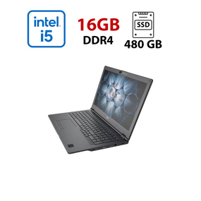 Ноутбук Ноутбук Fujitsu LifeBook E5510 / 15.6" (1920x1080) IPS / Intel Core i5-10210U (4 (8) ядра по 1.6 - 4.2 GHz) / 16 GB DDR4 / 480 GB SSD / Intel UHD Graphics / WebCam б/у