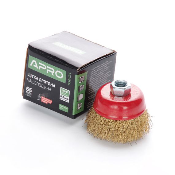 Щітка чаша латуновий дріт 65 мм (УШМ) APRO 8304241 | Зображення 1