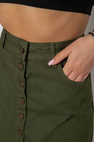 Юбка женская джинсовая, цвет хаки, 182R1301 | Зображення 4