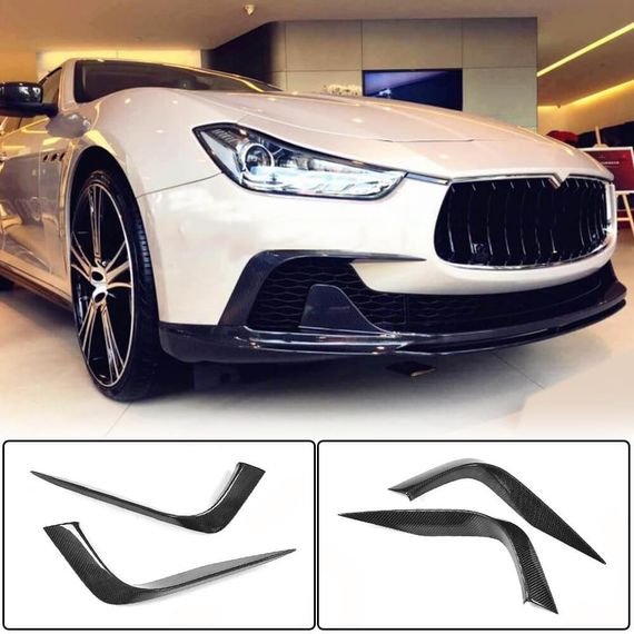 Накладки на передній бампер (для Base/S/S Q4 2013-2017, Карбон) для Maserati Ghibli рр