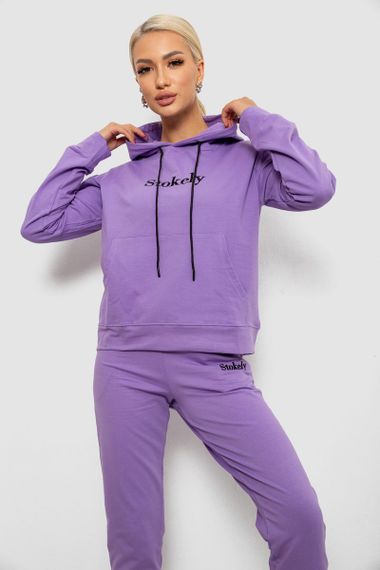 Спортивний костюм жіночий двонитка, колір бузковий, 214R1419-006 | Зображення 1