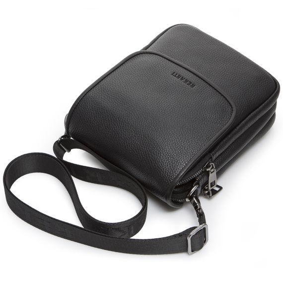 Шкіряна чоловіча сумка-месенджер через плече чорна Tiding Bag TD-23433 | Зображення 3