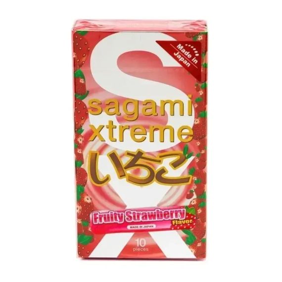 Ультратонкие презервативы Sagami Xtreme Strawberry 0,04 мм (цена за упаковку, 10 шт.) Sex Aura