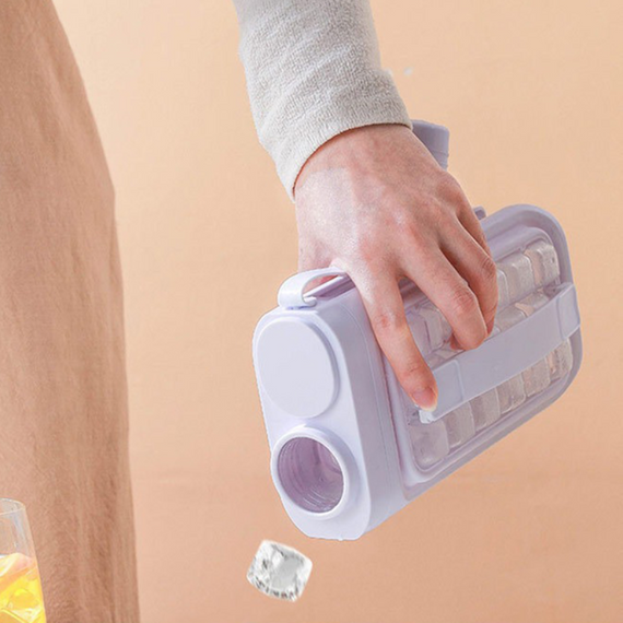 Силіконовий лоток, складана коробка з льодом для дому, закрита форма з кришкою для заморожування кубиків льоду | Зображення 4