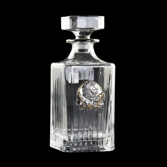 Набір для віскі «LEADER» 4 келихи 360 мл, графин 750 мл, кришталь із платиною, накладки срібло | Зображення 2
