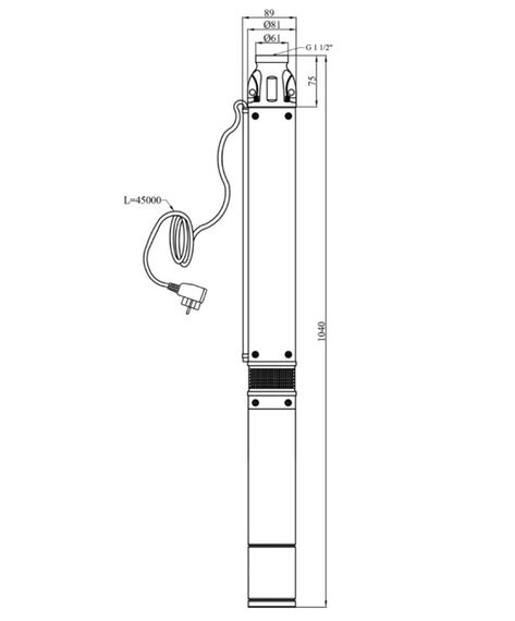 Насос глибинний відцентрований багатоступінчатий Pumpman 3.5КСЕМ3-12-0,75 кВт Hmax 66 м Qmax 5,4 куб.м 750 Вт (CV032265) | Зображення 1