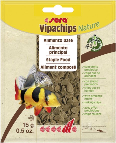 Корм для донних риб Sera Vipachips Nature у чіпсах 15 г 00516