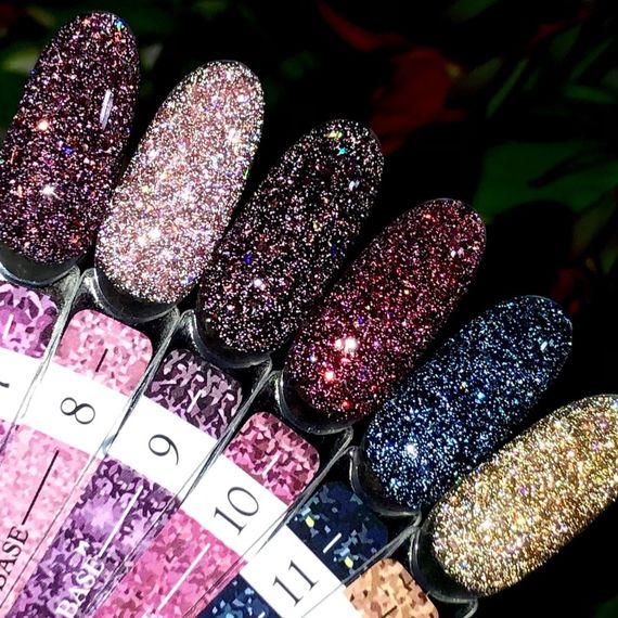 Світловідбивна база Crooz Crystal Base №11 (синя з блиском) 8мл | Зображення 4