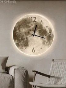 Настінний годинник "Місяць" з LED підсвічуванням NCH-40-40 АРАБСЬКІ+ТОЧКИ