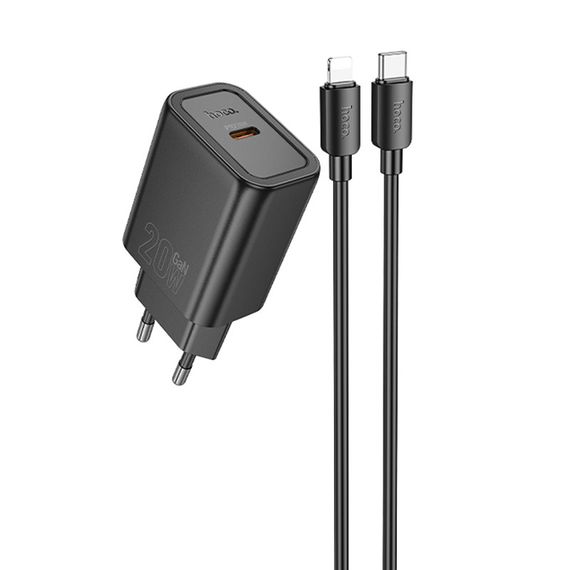 МЗП Hoco N60 Gentle PD20W (1USB-C) + кабель Type-C to Lightning Black