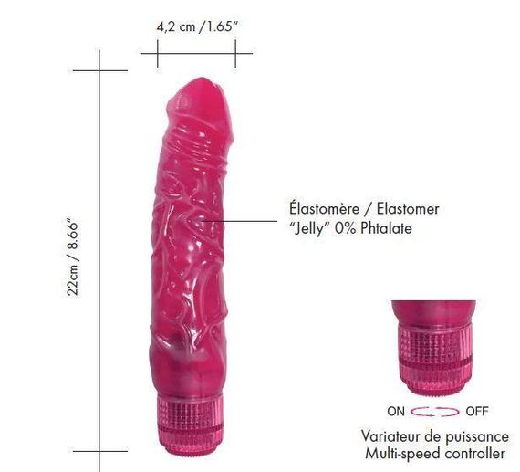 Фалоімітатор вібратор Dorcel Jelly Boy, діаметр 4,2см ТПЕ, плавне регулювання потужності вібрації Sex Aura | Зображення 2