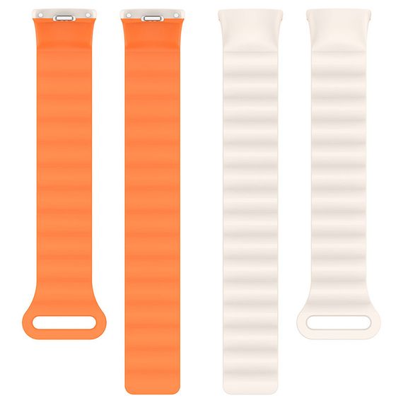Ремінець Dual-color Magnetic для Xiaomi Mi Band 9/8/10 White / Orange | Зображення 3