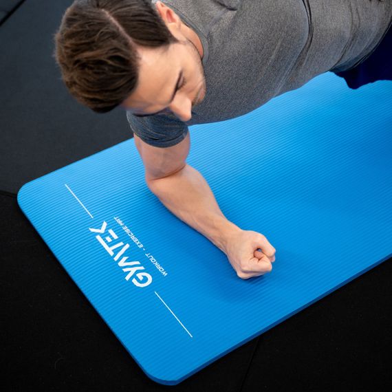 Килимок (мат) для фітнесу та йоги Gymtek NBR 1,5см голубий | Зображення 4