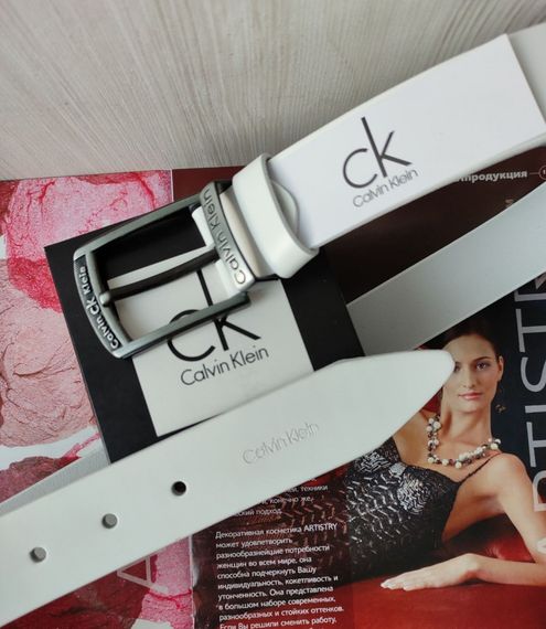Белый кожаный ремень Calvin Klein | Зображення 2
