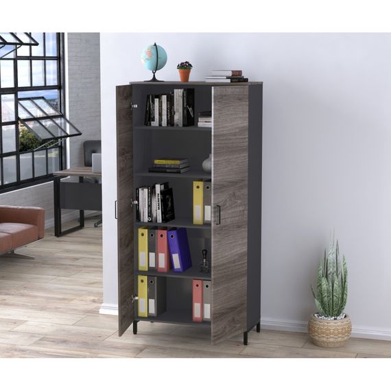 Шкаф офисный Loft Design LT-900-1900 антрацитдуб палена | Зображення 1