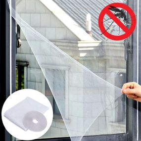 Москітна сітка для вікон (130х150см), на самоклеючій стрічці / Антимоскітна віконна сітка від комарів