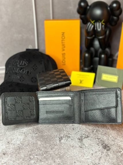 Кожанный кошелек Louis Vuitton Monogram Leather Black kk019 | Зображення 2