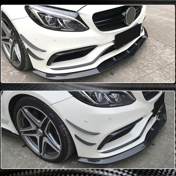 Накладка на передній бампер Lip V1 (для SD C63 AMG 2015-2019, Карбон) для Mercedes C-сlass W205 рр | Зображення 2