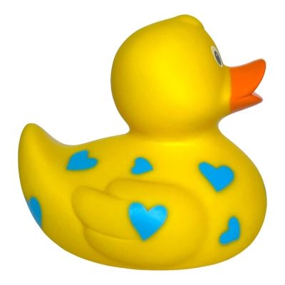 Игрушка для ванной Funny Ducks Утка Желтая в голубых сердечках (0905) | Зображення 4
