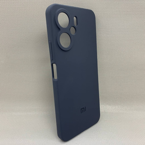 Чехол с логотипом для Xiaomi Redmi 13C / Poco C65 / Poco M6 5G | Противоударный | Soft Touch | Серый