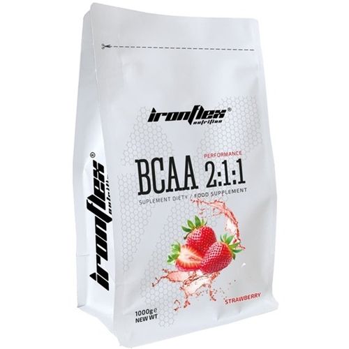 Аминокислота BCAA для спорта IronFlex BCAA Performance 2-1-1 1000 g /200 servings/ Strawberry